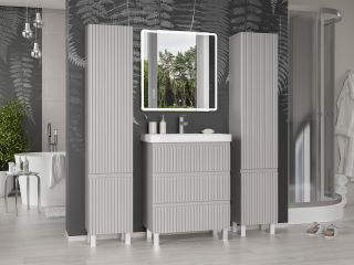 Универсальный шкаф - пенал Brevita Victory VIC-05035-500R правый 35см серый шёлк